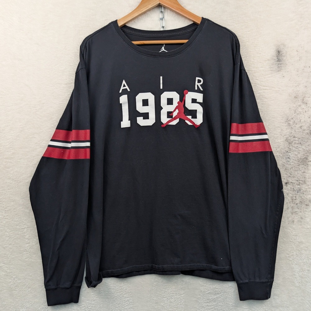 Michael Jordan T-Shirt Men's 3XL Black Air 1985 Jumpman Long Sleeve Athletic